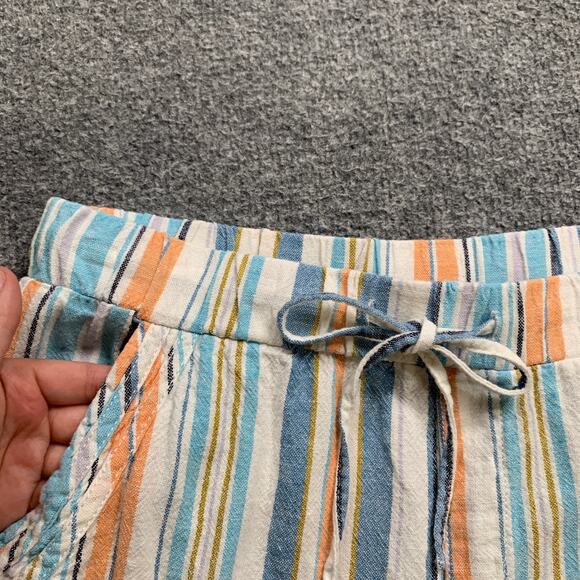 Briggs Shorts Womens M Medium Creamsicle Blue Linen Blend Drawstring Relaxed Fit - Picture 4 of 12